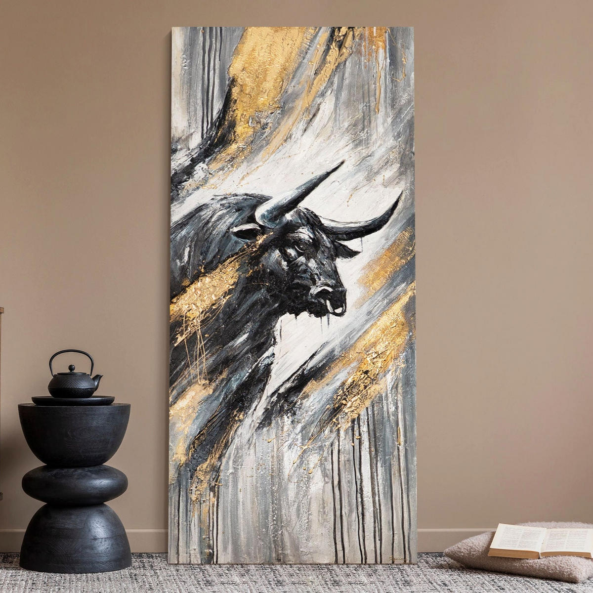 GEMÄLDE Stolzer Geist auf Keilrahmen 115x50 cm - Multicolor, Holz (115/50cm) - YS-art gallery