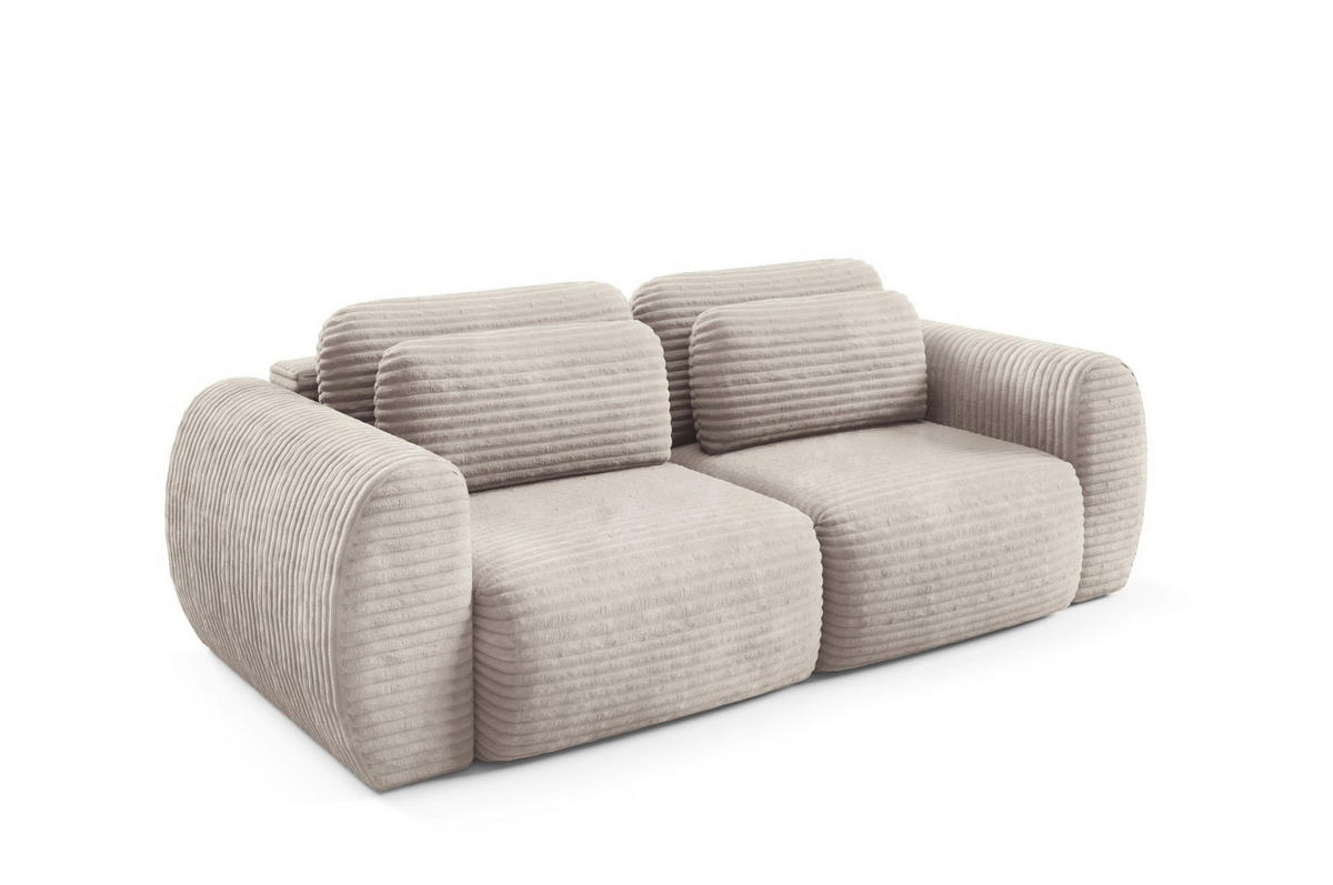 SCHLAFSOFA mit Bettkasten Beige - Beige/Schwarz, Holz/Holzwerkstoff (266/95/110cm) - Furnisell
