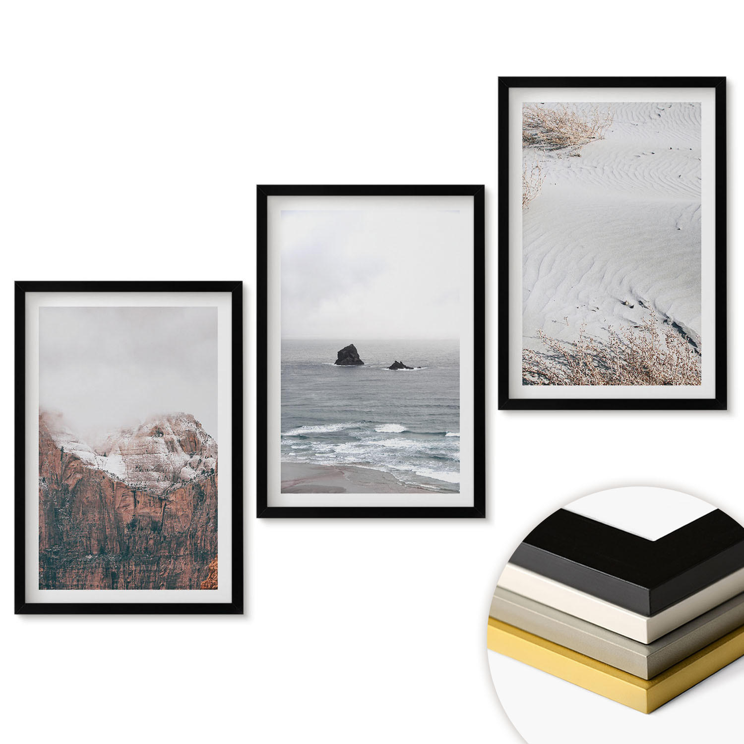 ArtPrintCave Wandbilder Schwarz 40x60 cm