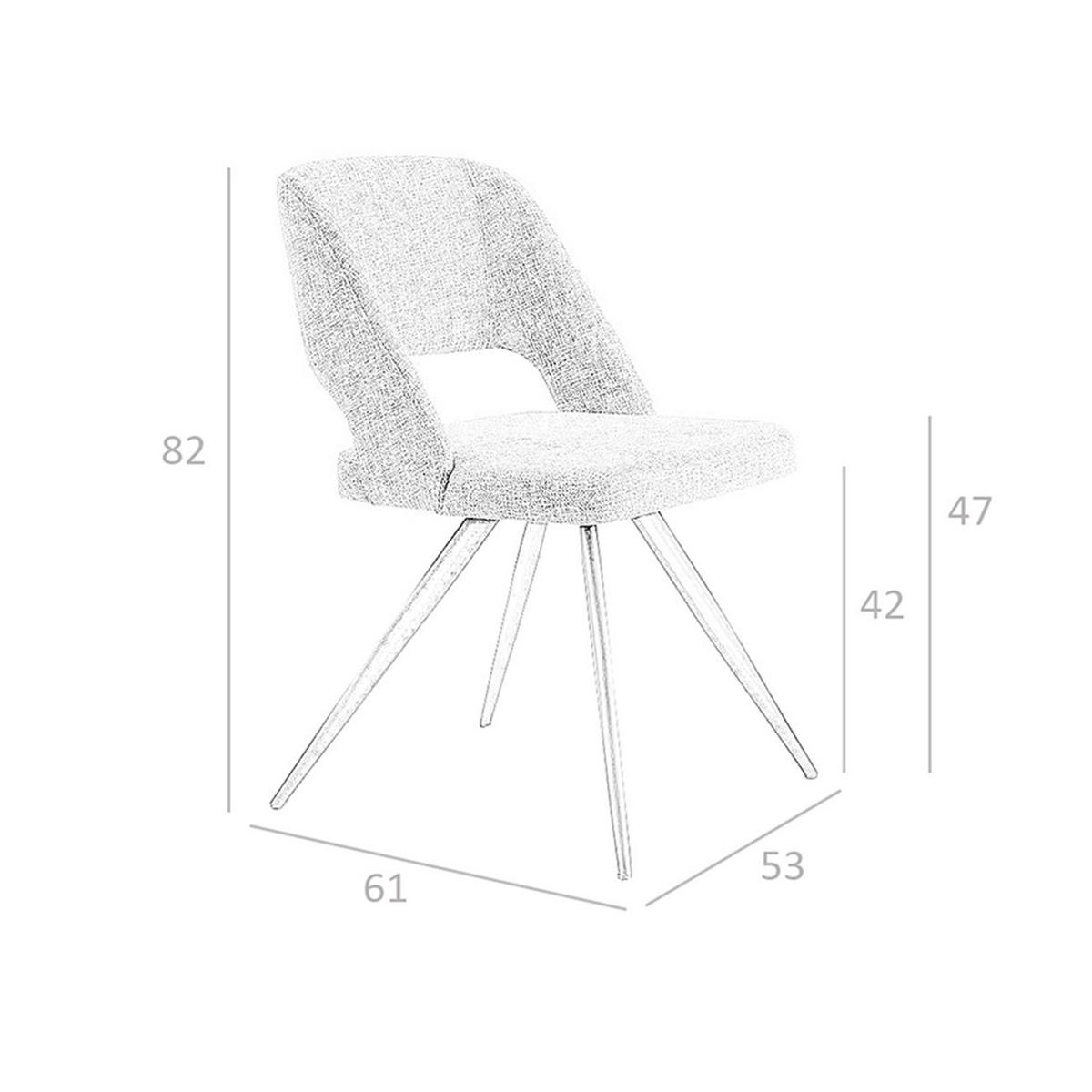 STUHL Drehbar aus grauem Stoff 53/61/82 cm - Schwarz/Grau, Textil/Metall (53/82/61cm) - ANGEL CERDA