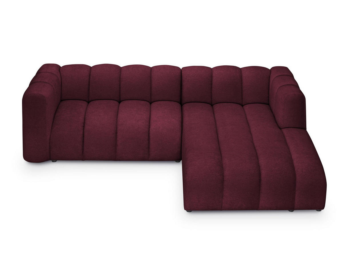 ECKSOFA Links Strukturstoff Gelb - Currygelb/Schwarz, Holzwerkstoff/Kunststoff (224/166cm) - LaMiaSofa