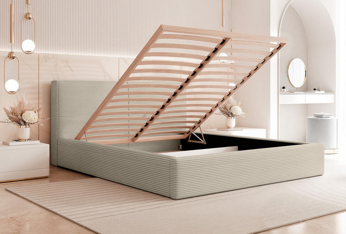 POLSTERBETT VIVELO 140x200 cm, Beige - Beige, Textil (200/140cm) - Fedve