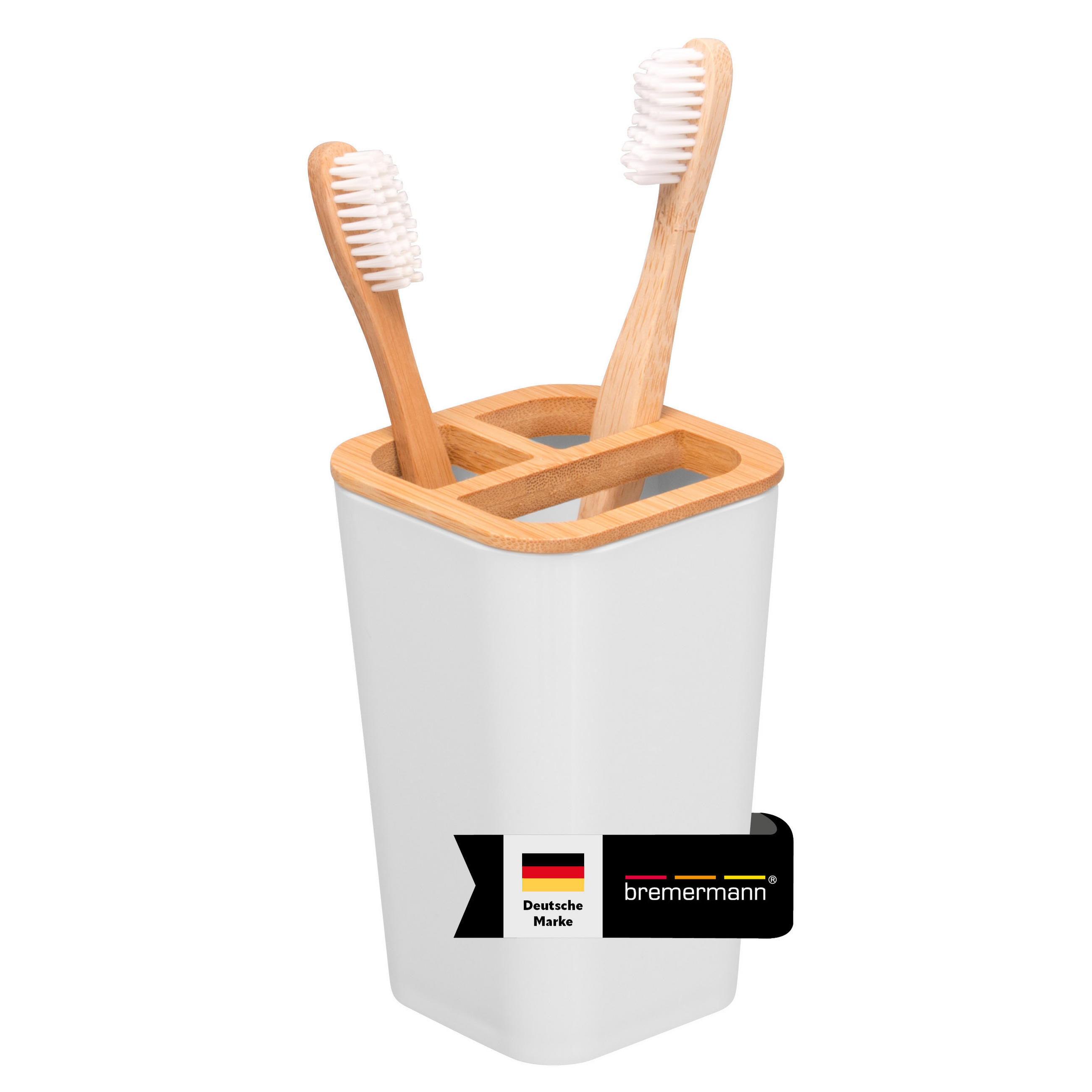 ZAHNBÜRSTENHALTER CALVI, weiß - Weiß, Kunststoff (7.4/11.5/7.4cm) - bremermann