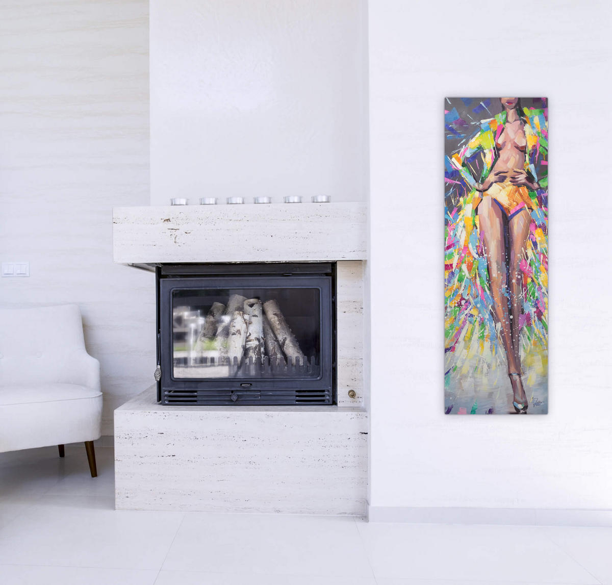 ACRYLBILD HANDGEMALT 40/120 cm - Braun, Holz/Textil (40/120cm) - KUNSTLOFT