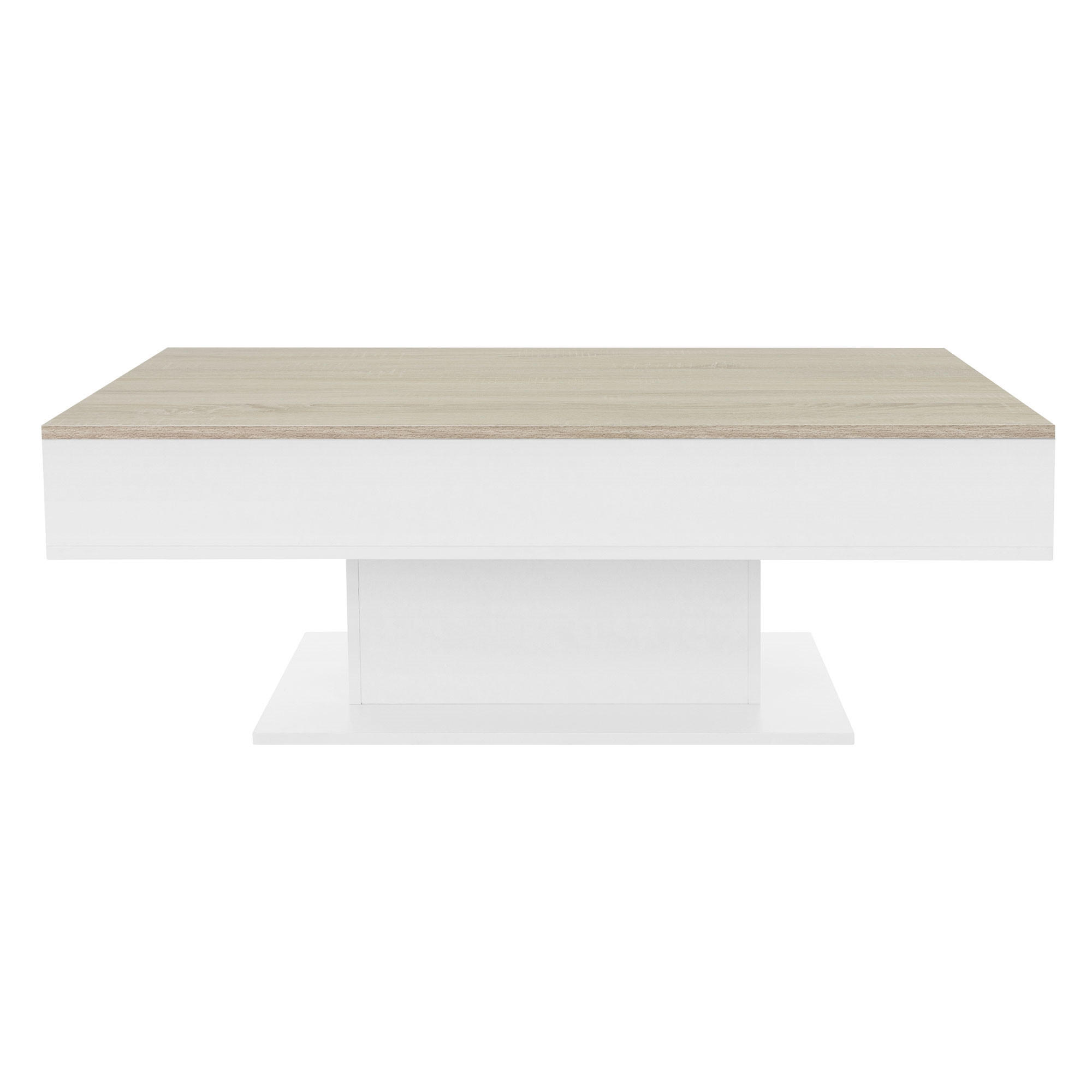 ML-DESIGN KONZOLOVÝ STOLEK 110 x 60 x 40 cm, vzhled dubu/bílý, se 2 úložnými přihrádkami