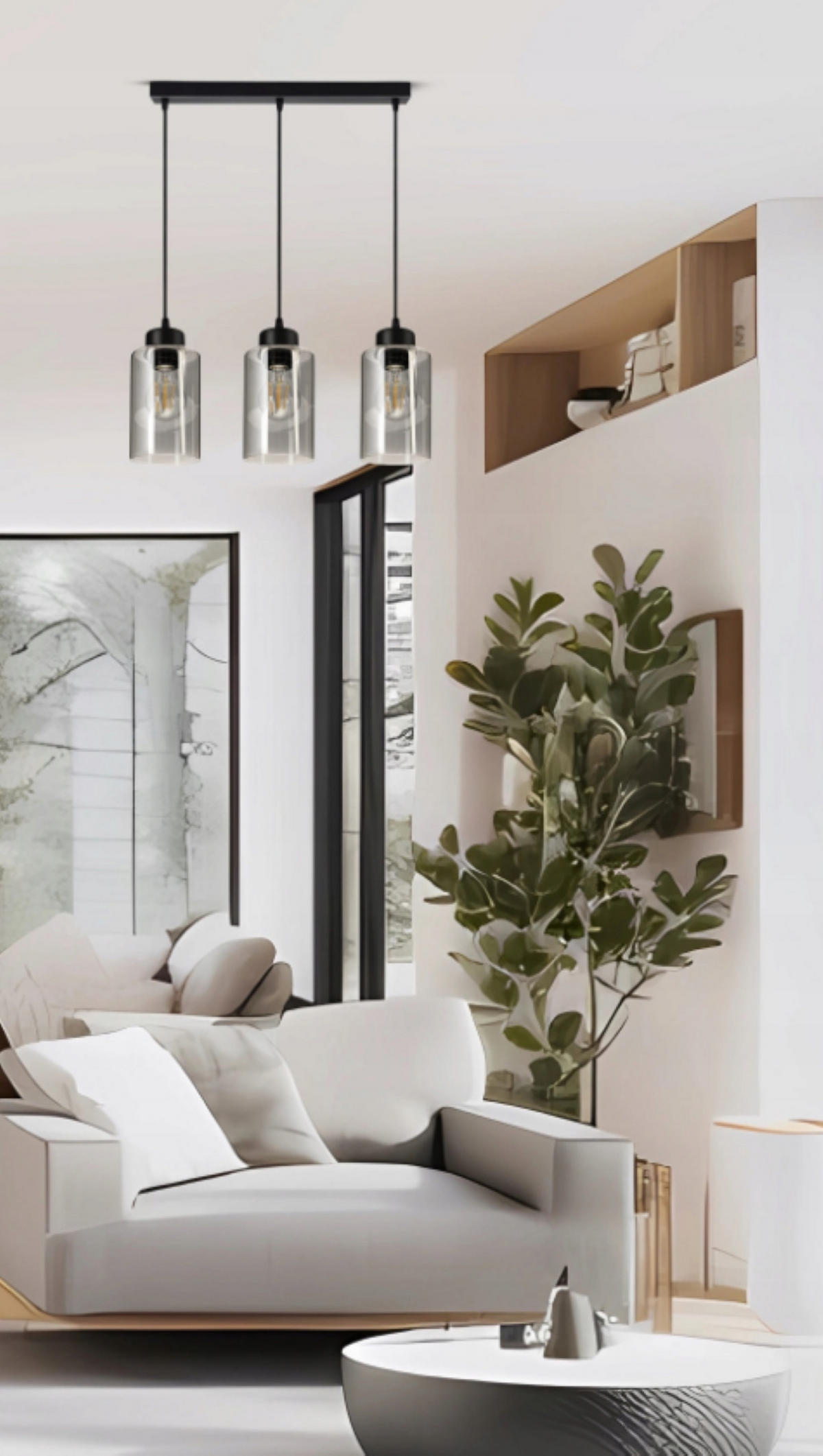 PENDELLEUCHTE TUBE - Transparent/Schwarz, Glas/Metall (10/50/80cm) - kiki design