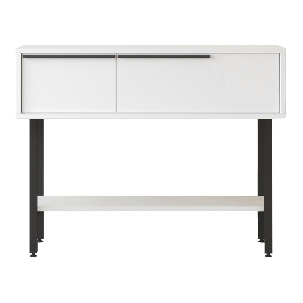 KONSOLOVÝ STŮL Vesanto - bílá/černá, kov/kompozitní dřevo (100/29.5/76cm) - [en.casa]