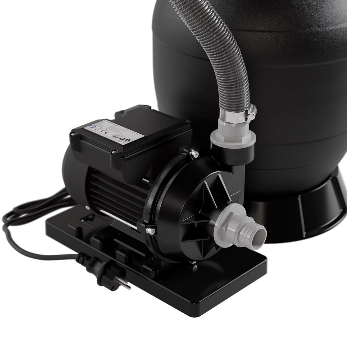 SANDFILTERANLAGE schwarz 250W - Schwarz, Kunststoff (33/41.5/52cm) - Juskys