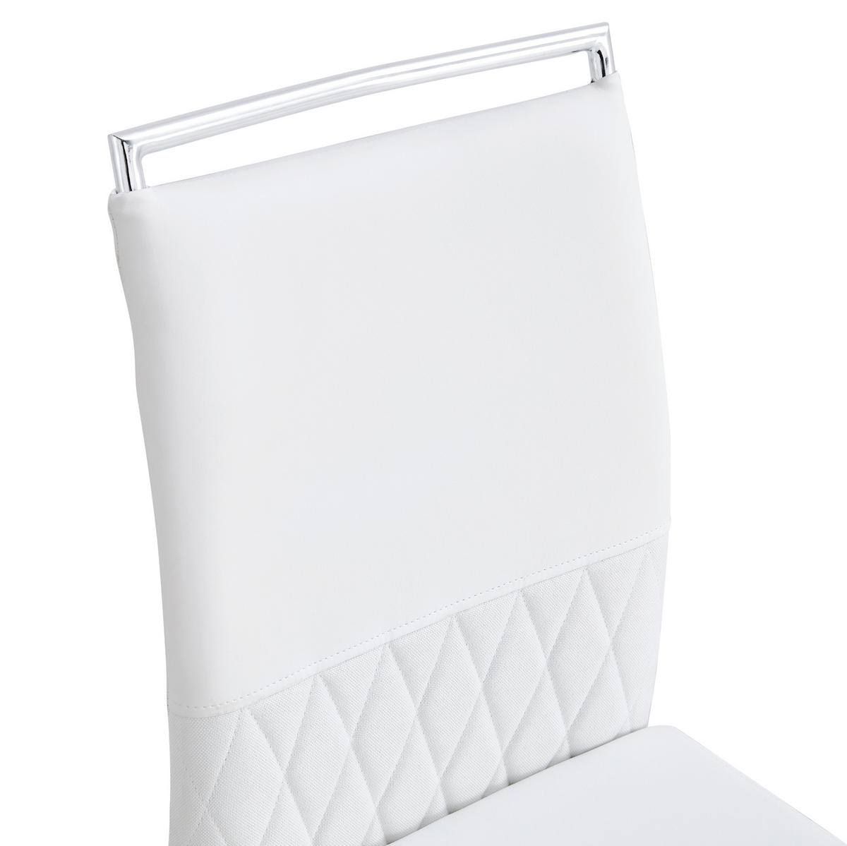STUHL 4er-Set gepolstert mit Metallgestell Weiß - Weiß, Metall (48/95/42.2cm) - Meubliv