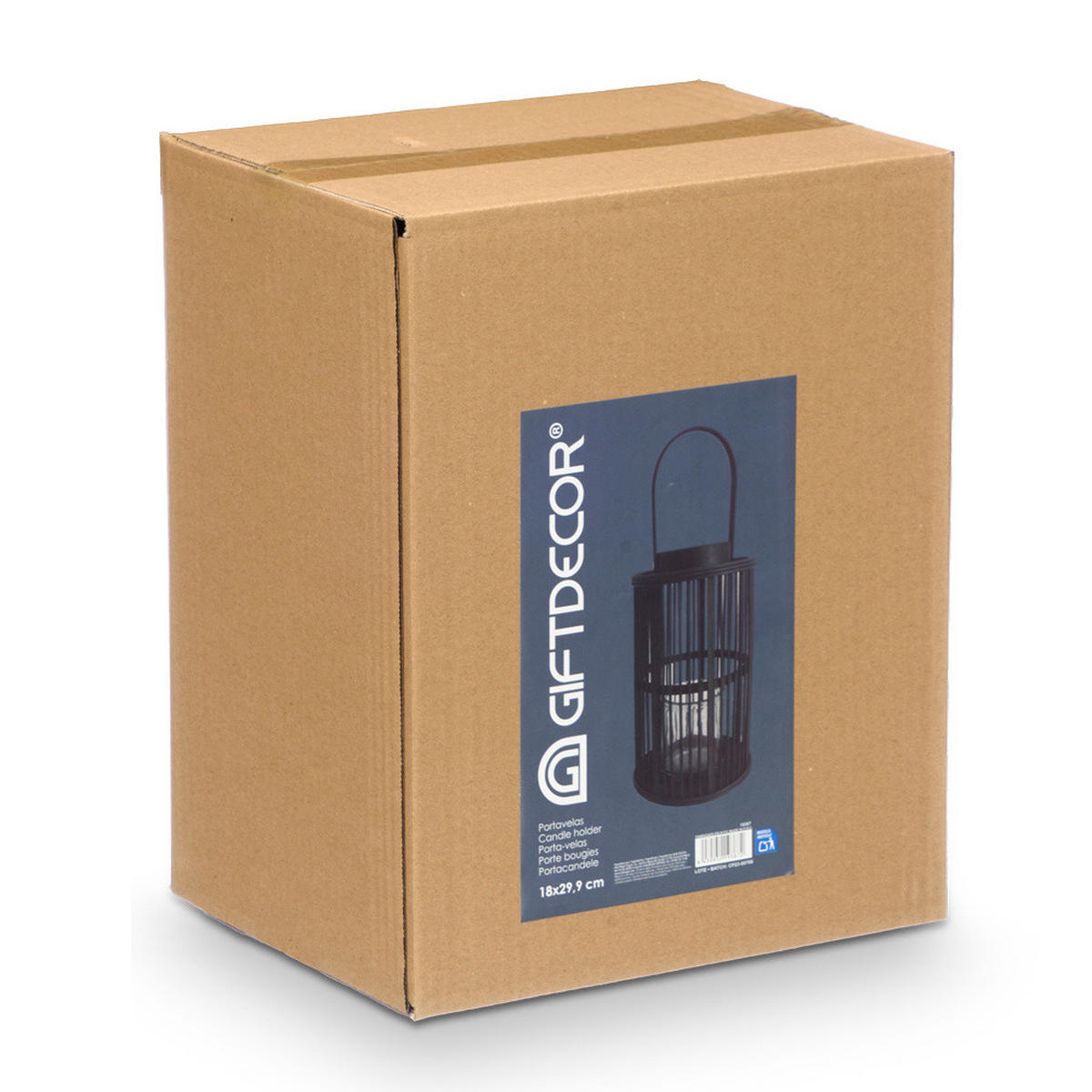 LATERNE Bambus Glow Ø 18,5/44,5 cm - Schwarz, Naturmaterialien (18.5/44.5/18.5cm) - Giftdecor