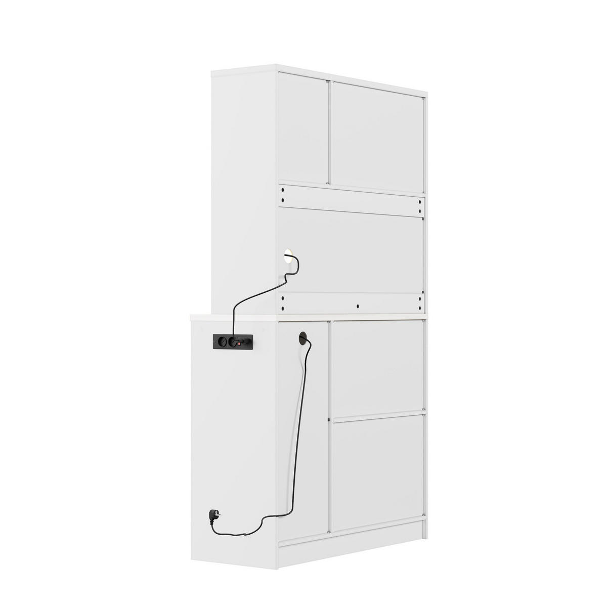 BUFFET 100/40/180 cm weiß aus MDF mit LED und Steckdose - Weiß, Holzwerkstoff (100/180/40cm) - OKWISH