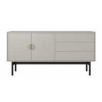 TV-SCHRANK Stoon Grau-Beige 154 cm - Greige/Goldfarben, Holzwerkstoff/Metall (154/76/38cm) - Selsey
