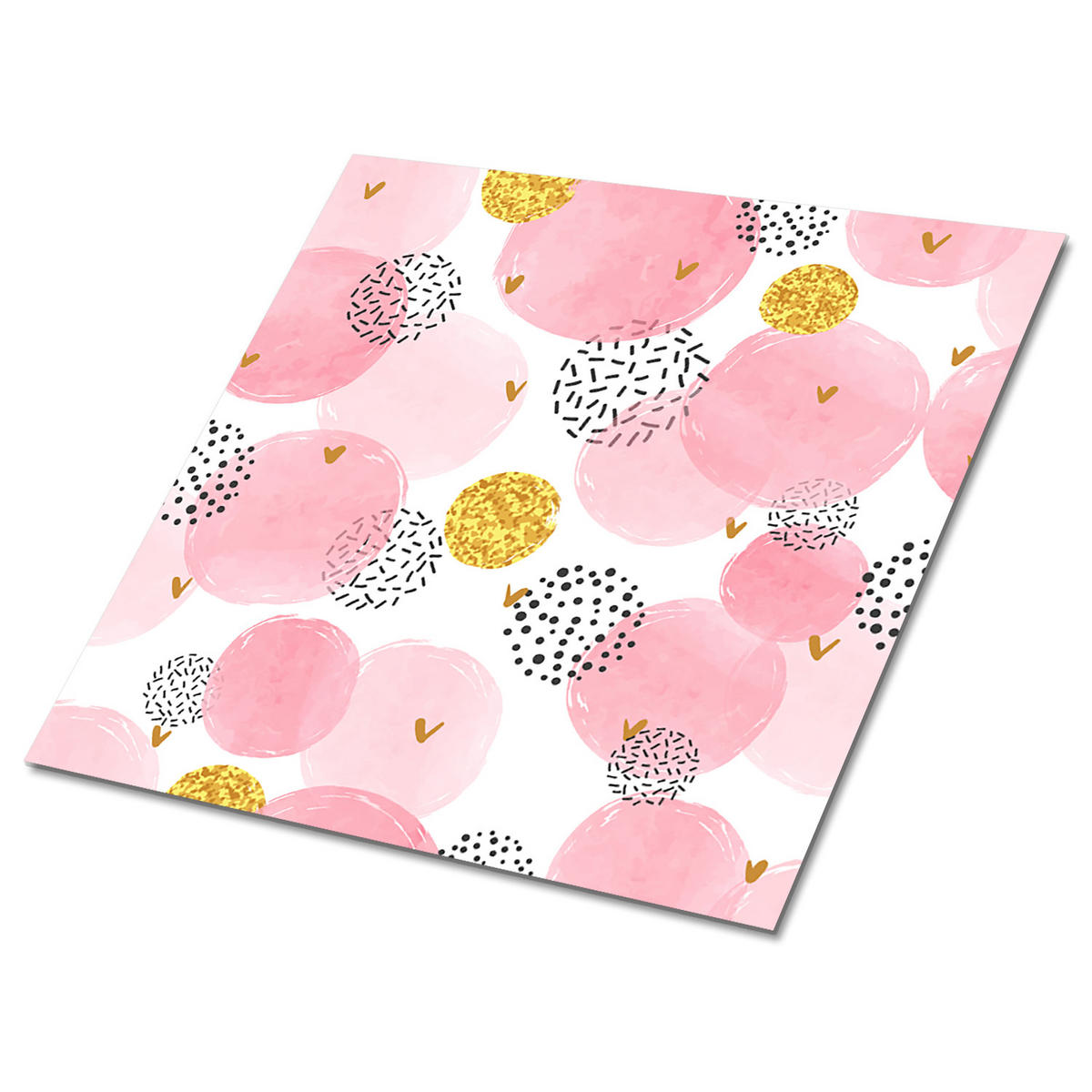 FLIESENAUFKLEBER 9 Stück 30x30 cm selbstklebend Punkte - Rosa, Textil (30/1.6/30cm) - TULUP