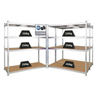 SCHWERLASTREGAL Taurus XL 3er-Set 180x160x60 cm Fachlast 250 kg Verzinkt - Silberfarben, Metall (480/180/60cm) - PROREGAL