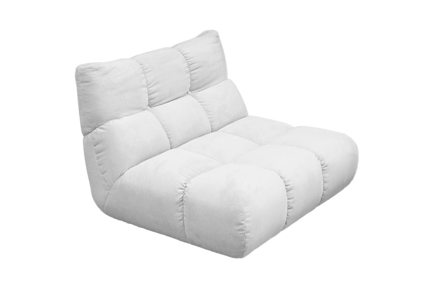 DREHSESSEL VIVIEN Weiß Cord Drehbar (360°) - Schwarz/Weiß, Kunststoff/Textil (112/85/108cm) - KAWOLA