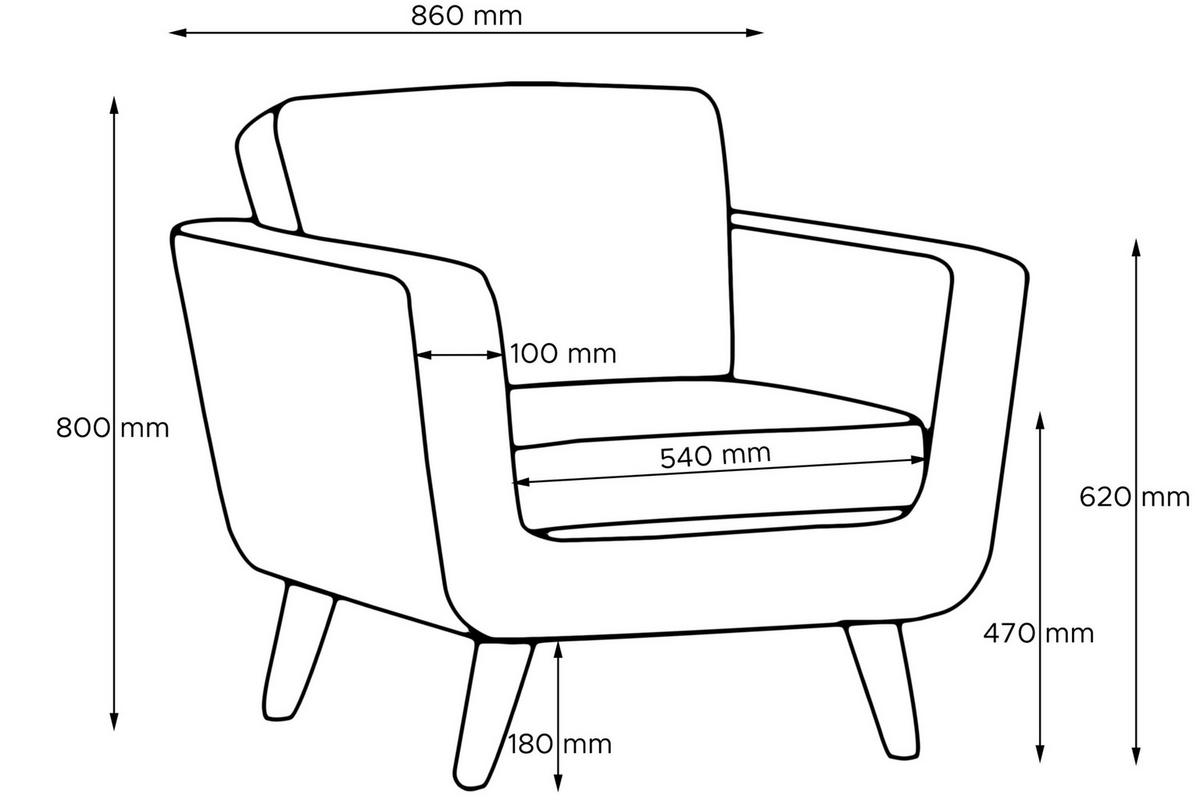 SESSEL TAGIO Massivholz-Beine, grau - Braun/Grau, Buchenholz/Textil (86/80/88cm) - KONSIMO®