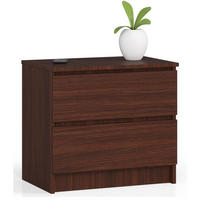 NACHTSCHRANK Wengefarben 60x40x55 cm - Wengefarben/Graphitfarben, Holzwerkstoff (60/55/40cm) - Akord