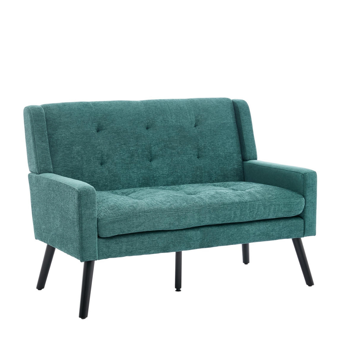 2-SITZER-SOFA Massivholz,dicke Schaumfüllung,Leinenstoff,Grün - Grün, Textil (119/88/75cm) - LVHOM
