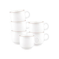 CAPPUCCINOTASSEN Sento Home Pure Lines Cocoa Brown 300 ml 6er Set - Hellbraun, Keramik (0.3L) - Seltmann Weiden
