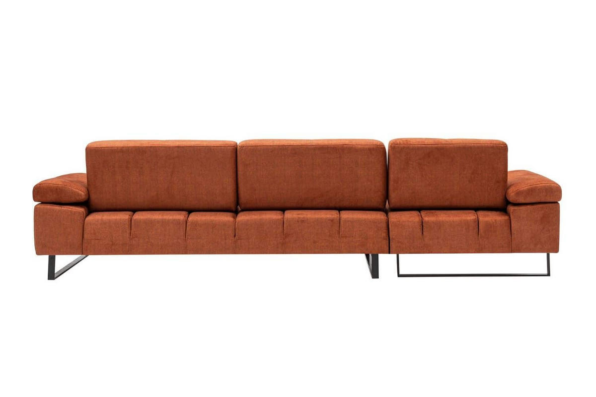 ECKSOFA mit verstellbarer Rückenlehne - Anthrazit/Schwarz, Textil/Metall (314/174cm) - myHomelando