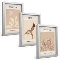 BILDER SET 3er Set - 20x30 cm Silberner Rahmen - Matisses abstrakte Formen - Silberfarben, Kunststoff (20/30cm) - TULUP