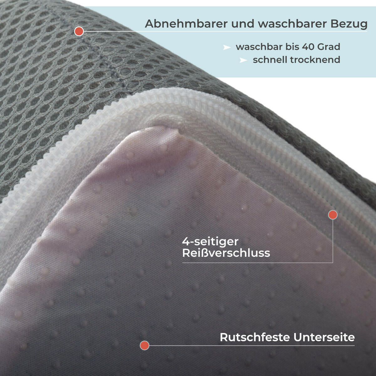 TOPPER MULTIFLEX 3-Zonen Komfort 90x200cm - Grau, Textil (90/200cm) - JEKATEX