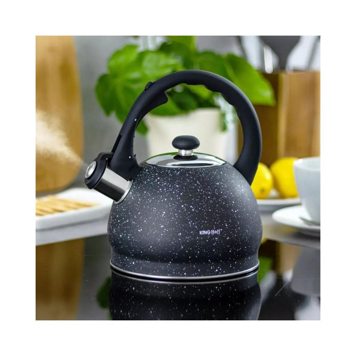 WASSERKESSEL Schwarz 22/20/22 cm KH1403 - Schwarz, Metall (22cm) - Kinghoff 