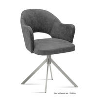 ARMLEHNSTUHL (2er-Set) Dorris 59x87x61 Edelstahl/Grau - Edelstahlfarben/Grau, Kunststoff (61/87/59cm) - 58aufmkessel