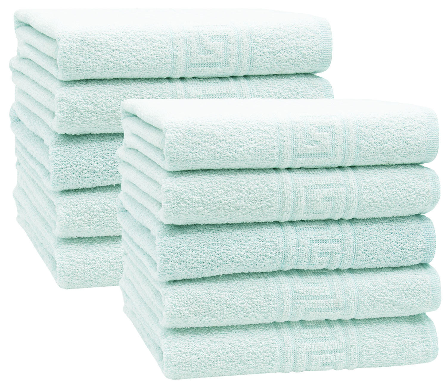 HANDTÜCHER, 10er-Set, 50x100 cm, 80% Baumwolle, 20% Polyester, Grün - Grün, Naturmaterialien (50/100cm) - Zollner