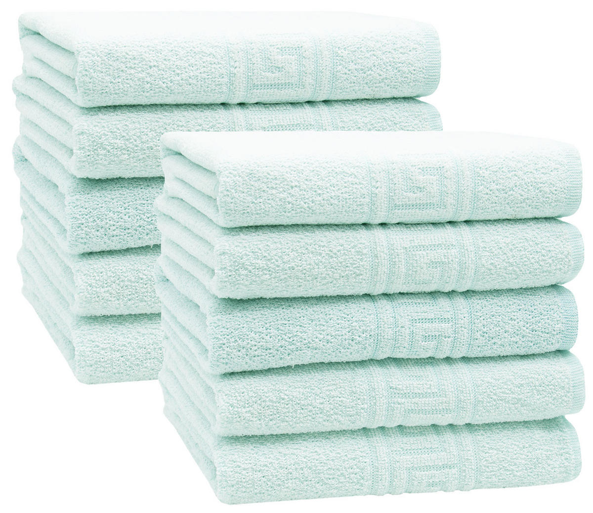 HANDTÜCHER, 10er-Set, 50x100 cm, 80% Baumwolle, 20% Polyester, Grün - Grün, Naturmaterialien (50/100cm) - Zollner