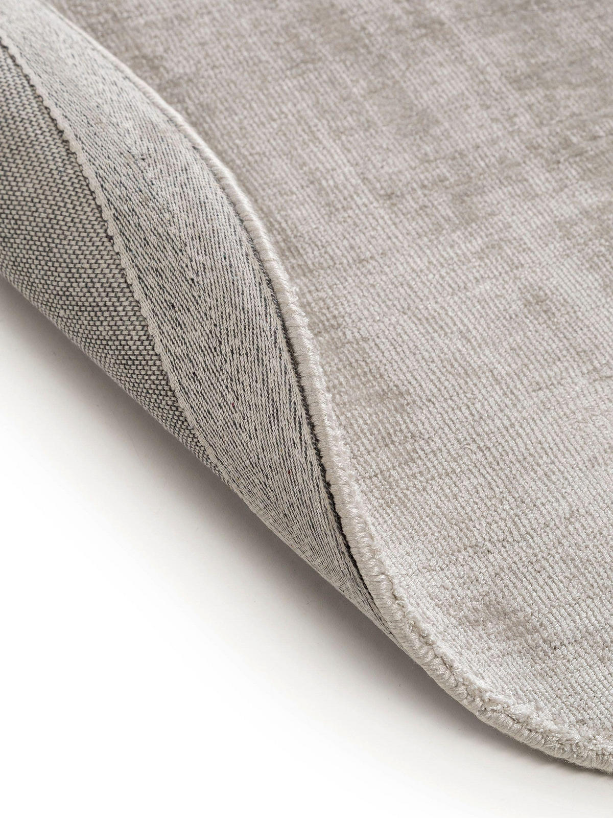 VISKOSETEPPICH rund Nova Hellgrau ø 120 cm rund - Hellgrau, Textil (120/120cm) - benuta Pure