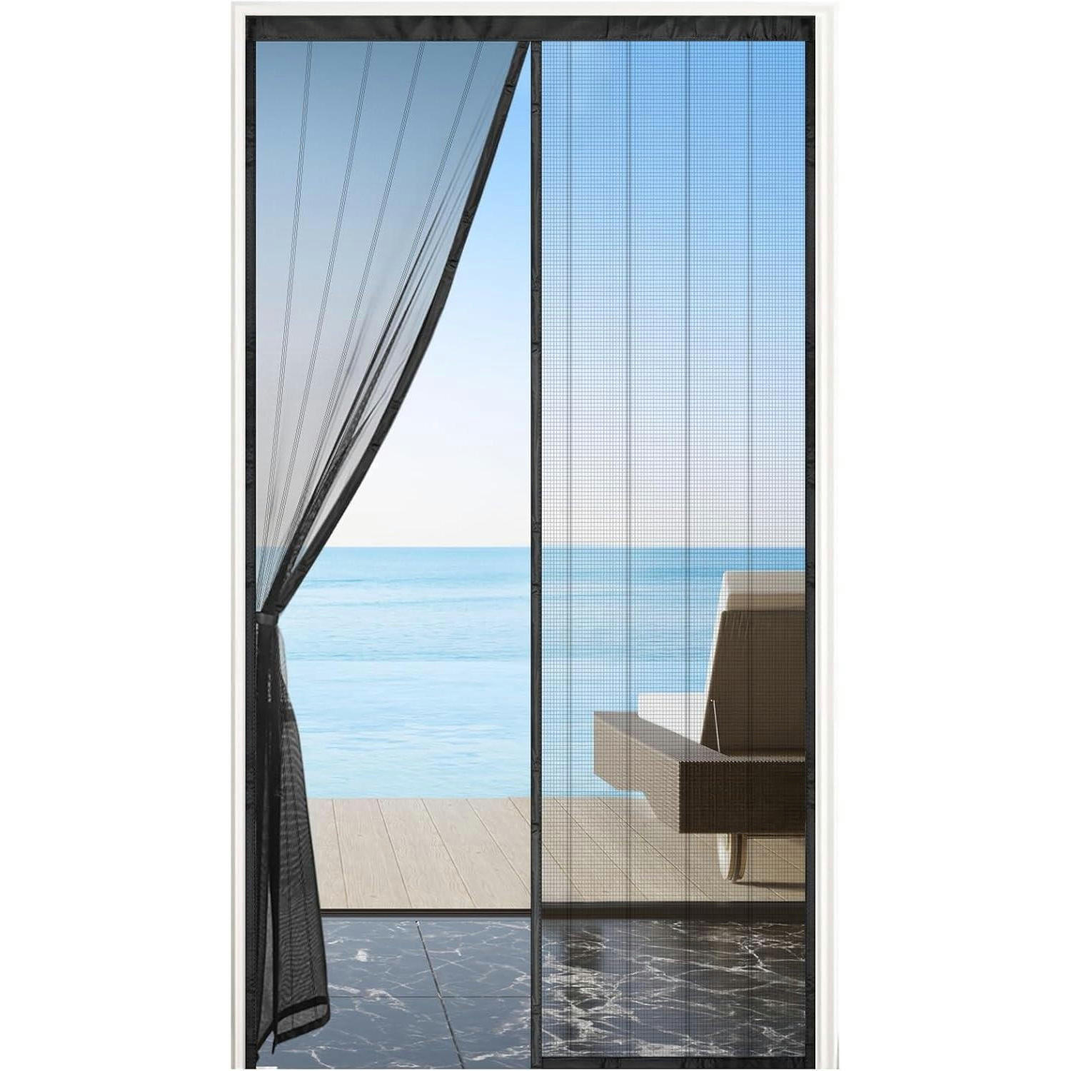 FLIEGENGITTER Balkontür 110 x 200 cm Schwarz - Schwarz, Textil (110/200/1cm)