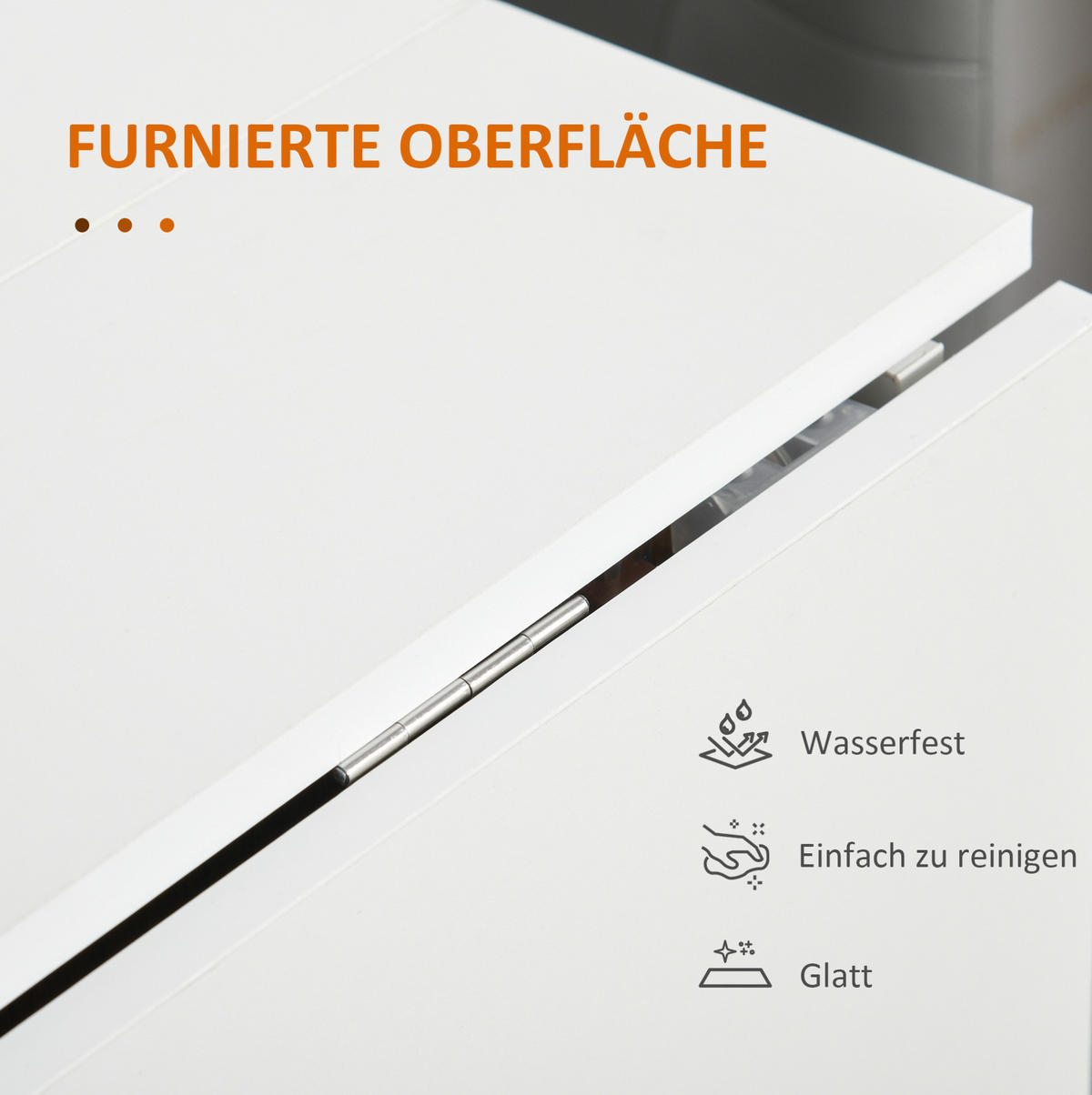 KLAPPTISCH 120/80/73 cm mit klappbarer Tischplatte und Rollen, platzsparend aus Holzwerkstoff, Weiß - Weiß, Holzwerkstoff (120/80/73cm) - Redom