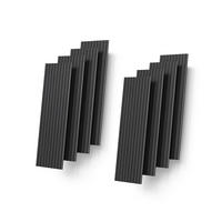 STENSKE PLOŠČE Grivola Črna 8 kosov - črna, leseni material (120/40/1.8cm) - Livinity®