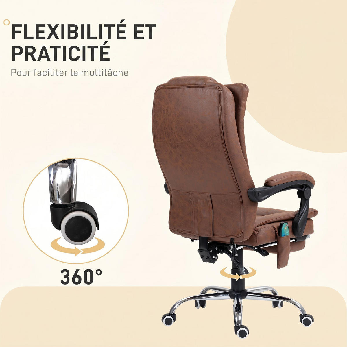 BÜROSTUHL Braun 62.0/67.0/120.0 cm - Braun, Textil (67/120/62cm)