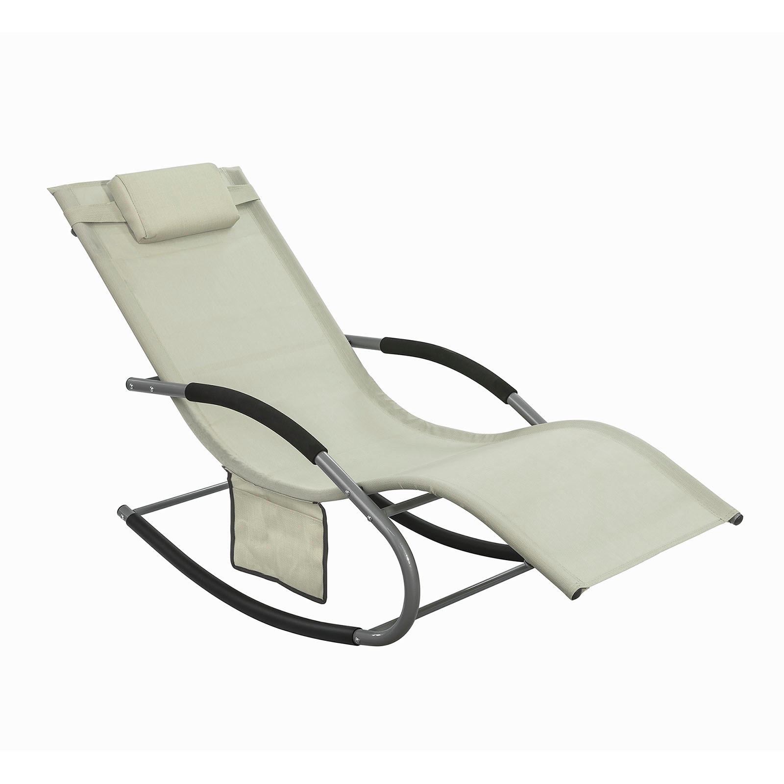 SONNENLIEGE Beige - Beige, Metall (63/83/150cm) - SoBuy