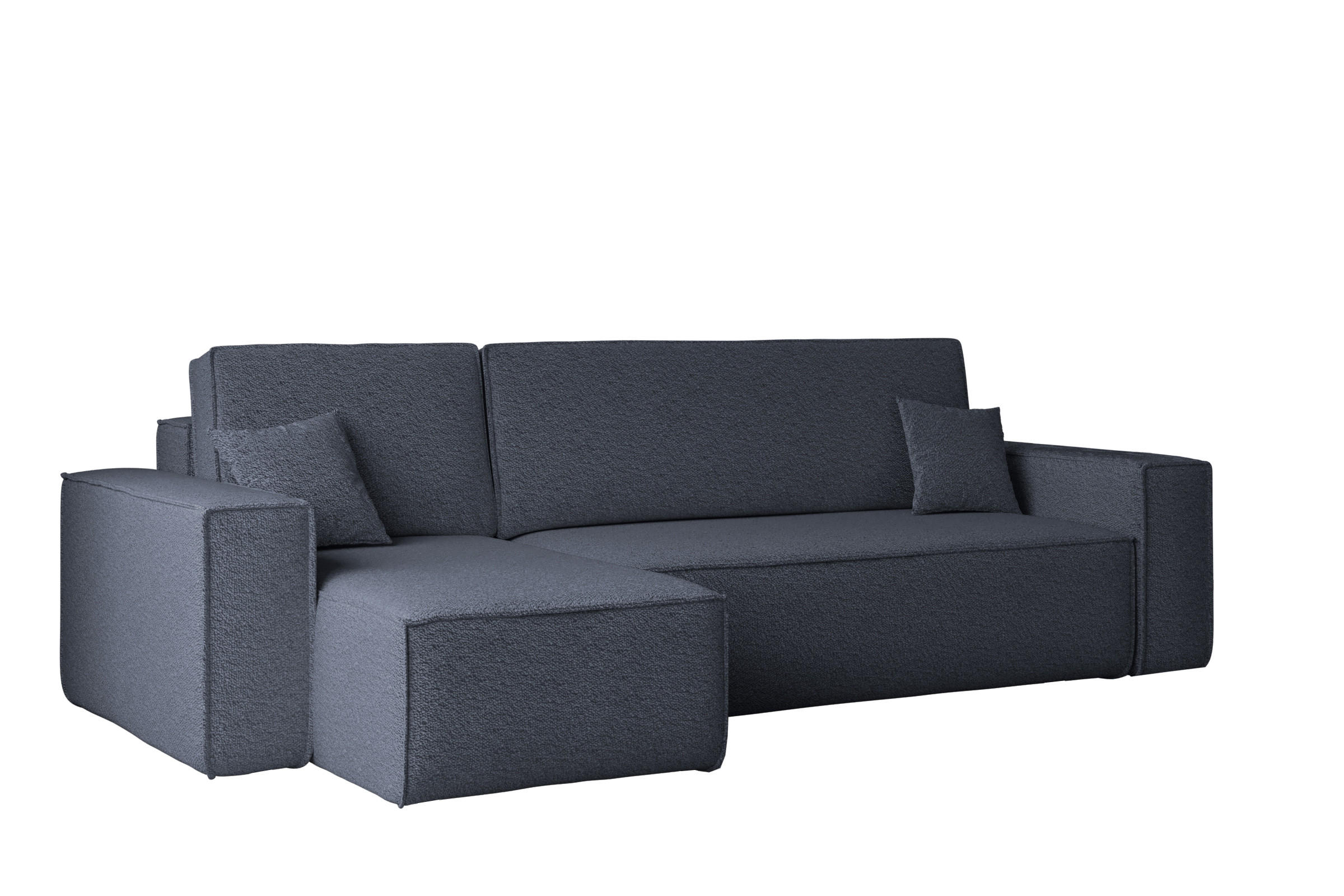 ECKSOFA Mit Schlaffunktion Und Bettkasten L-Form BEST Stoff Abriamo Dunkelblau Links - Dunkelblau, Holz/Textil (142/244cm) - Kaiser Möbel