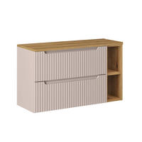 WASCHTISCHUNTERSCHRANK 100.4cm Riva Kaschmir und Holz - Beige, Holzwerkstoff (100.4/59/40cm) - Petits-meubles