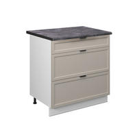 KÜCHENUNTERSCHRANK Fame-Line GrauBeige 80 cm mit 3 Schubladen AP Anthrazit - Weiß/Grau, Holzwerkstoff (80/82/60cm) - Vicco