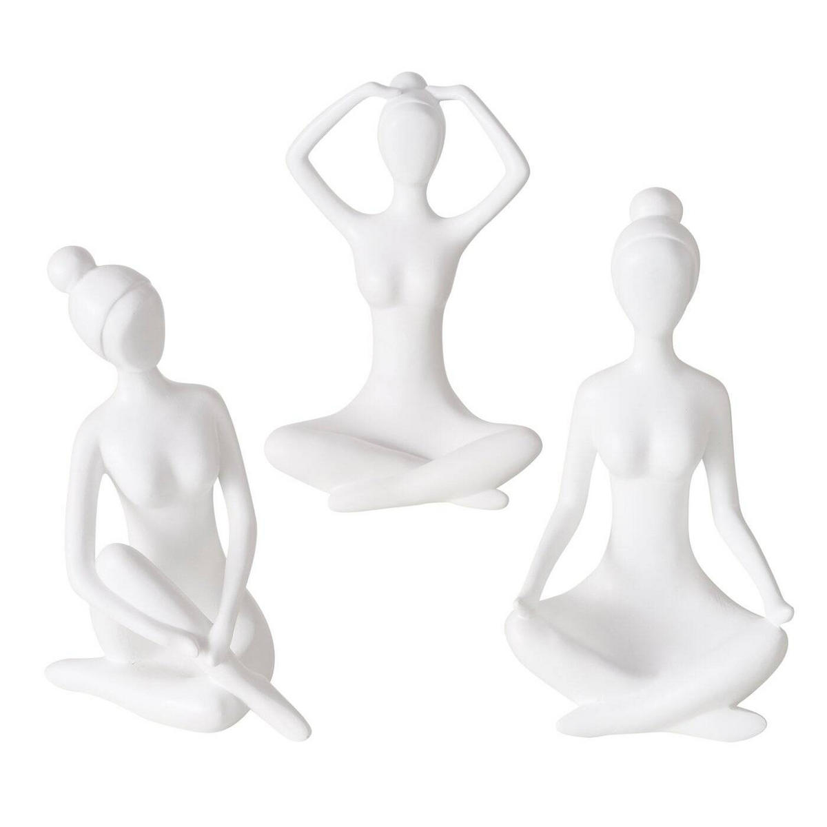 YOGA Figur 29 cm - Weiß, Kunststoff (15/29/20cm) - Boltze Home