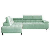 ECKSOFA Nord, Seite: Links - Schwarz/Mintgrün, Holz/Textil (264/203cm) - MIRJAN24