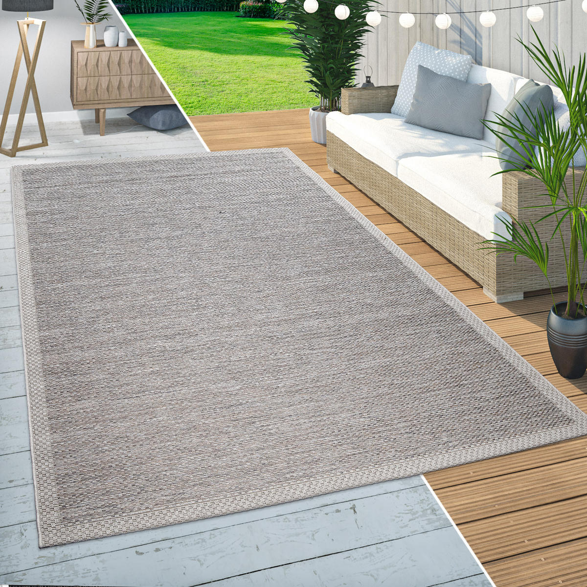 OUTDOORTEPPICH 160/160 cm Vancouver 161 - Naturfarben, Textil (160/160cm) - Paco Home