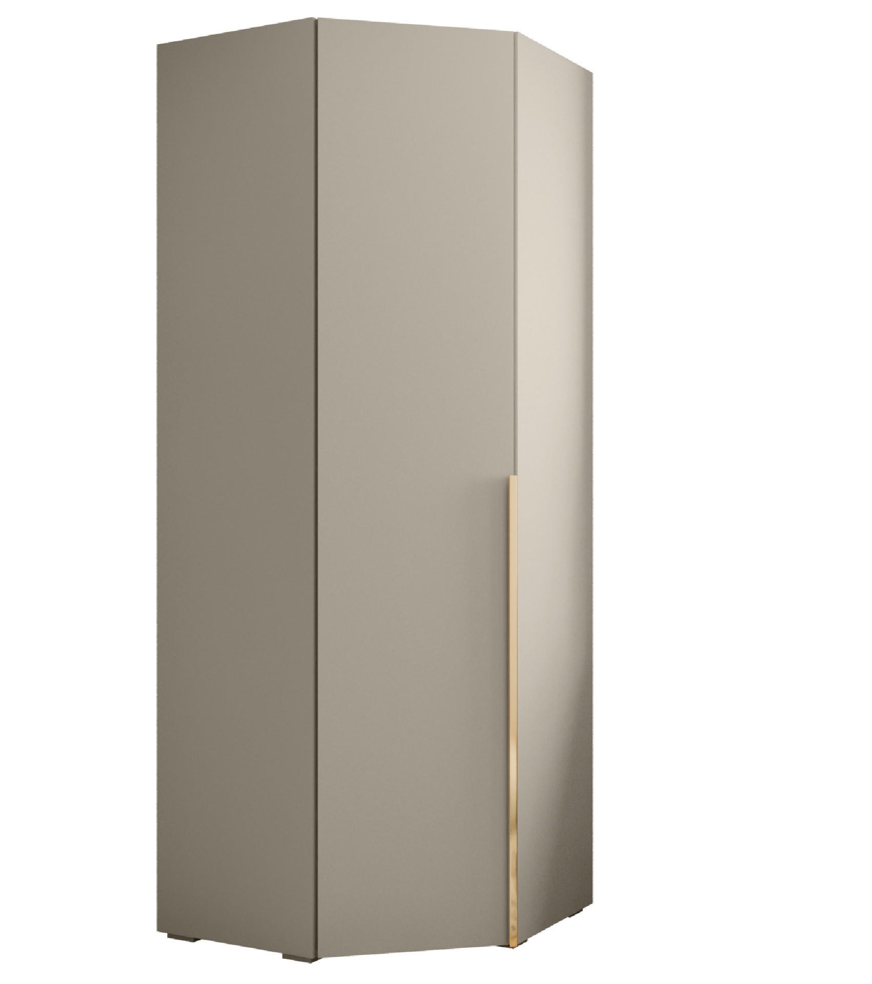 DREHTÜRENSCHRANK 236.7/81.7/81.7 1-türig - Kaschmir/Goldfarben, Holz/Metall (81.7/236.7/81.7cm) - MÖBEL KRYSPOL