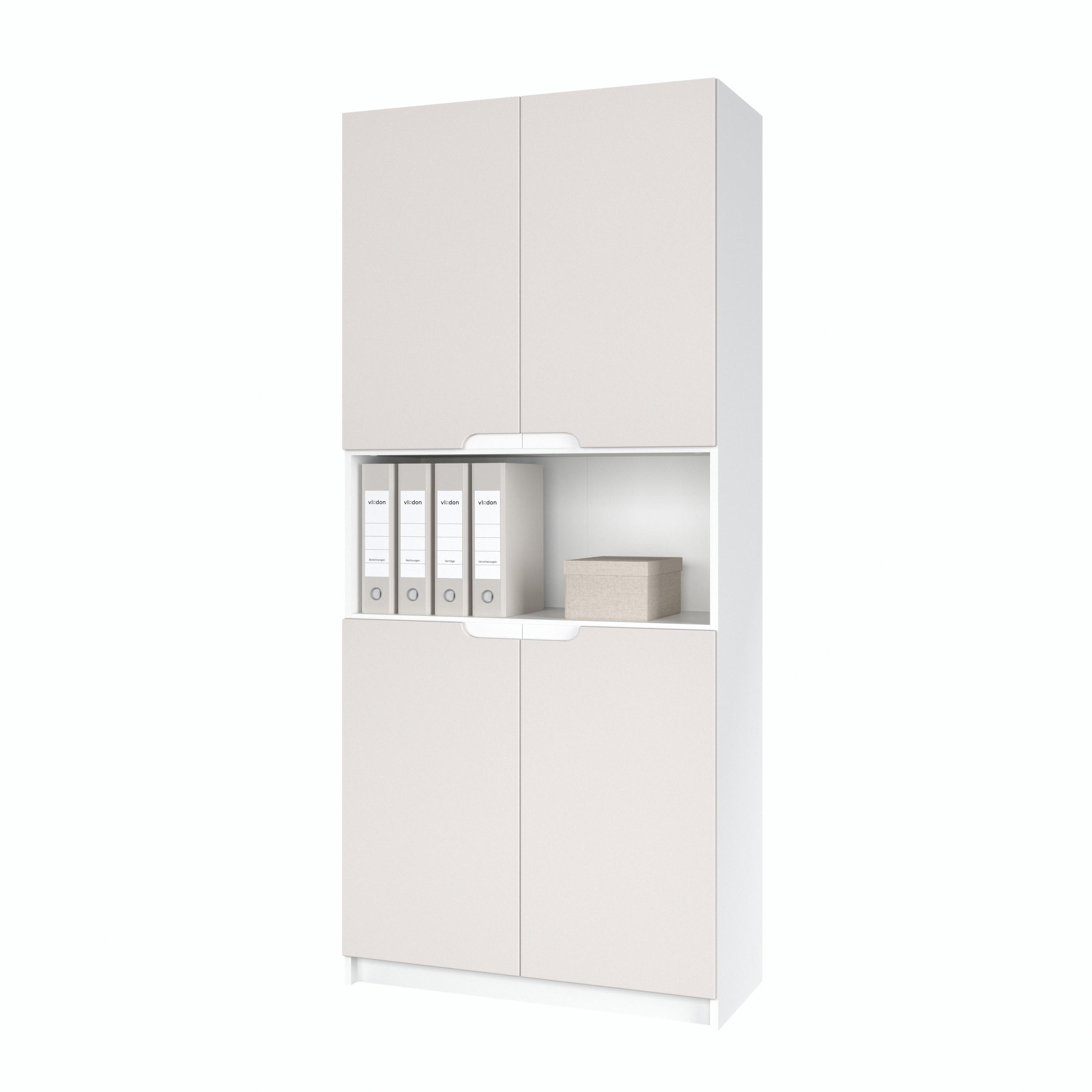 BÜROSCHRANK Logan Fronten in Cashmere - Kaschmir, Holzwerkstoff (82/184/37cm) - Vladon