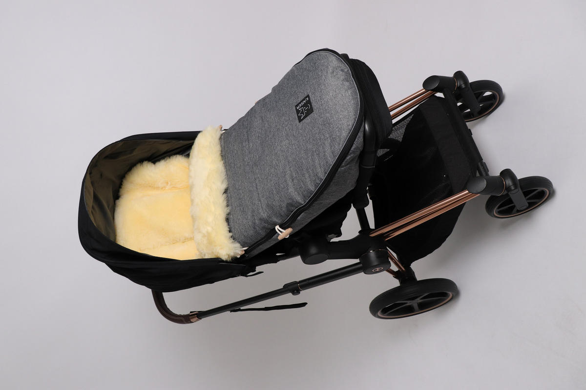 LAMMFELL-FUSSSACK Love the Nature, anthracite melange - Grau, Fell (44/95cm) - Kaiserbaby