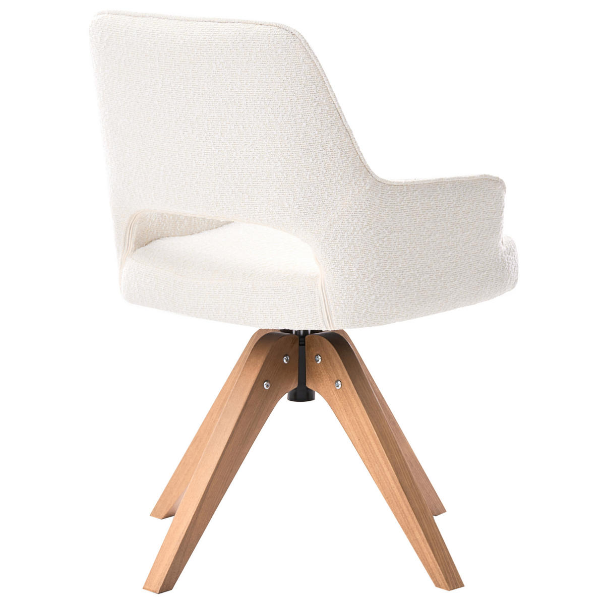 JÍDELNÍ ŽIDLE otočná Bouclé Světle béžová Moravia - béžová, textil (56/83/66cm) - Beliani