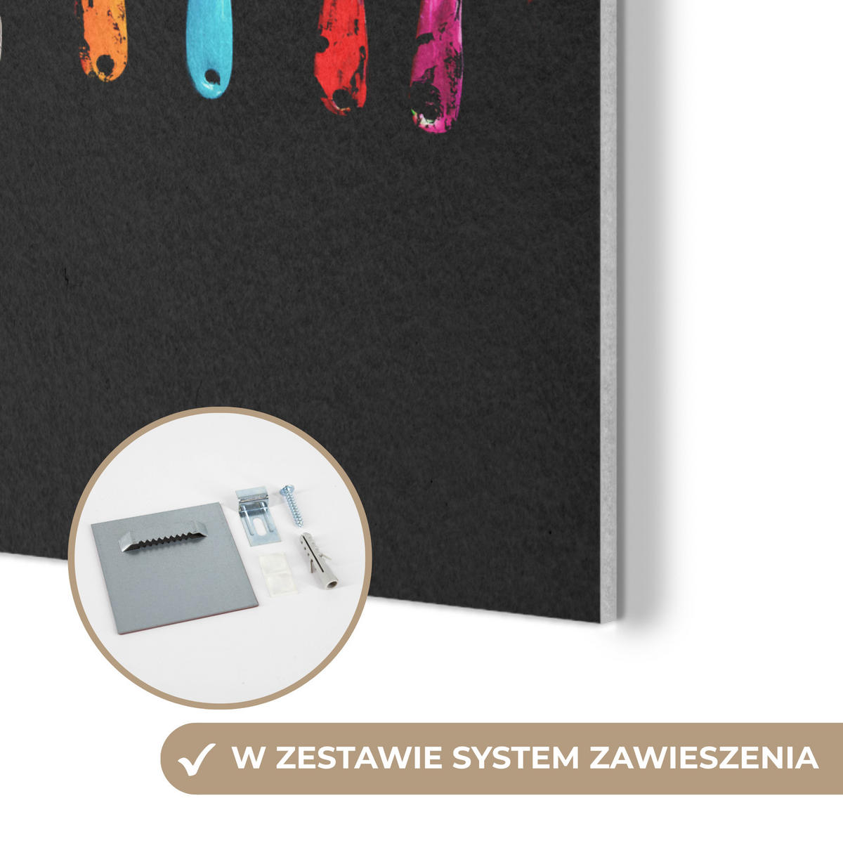 AKUSTIKBILD Löffel - Gewürze - Modern - Graffiti - Farbe - Farbenfroh Wandbilder 60x80 cm - Multicolor, Textil (60/80/0.9cm) - MuchoWow