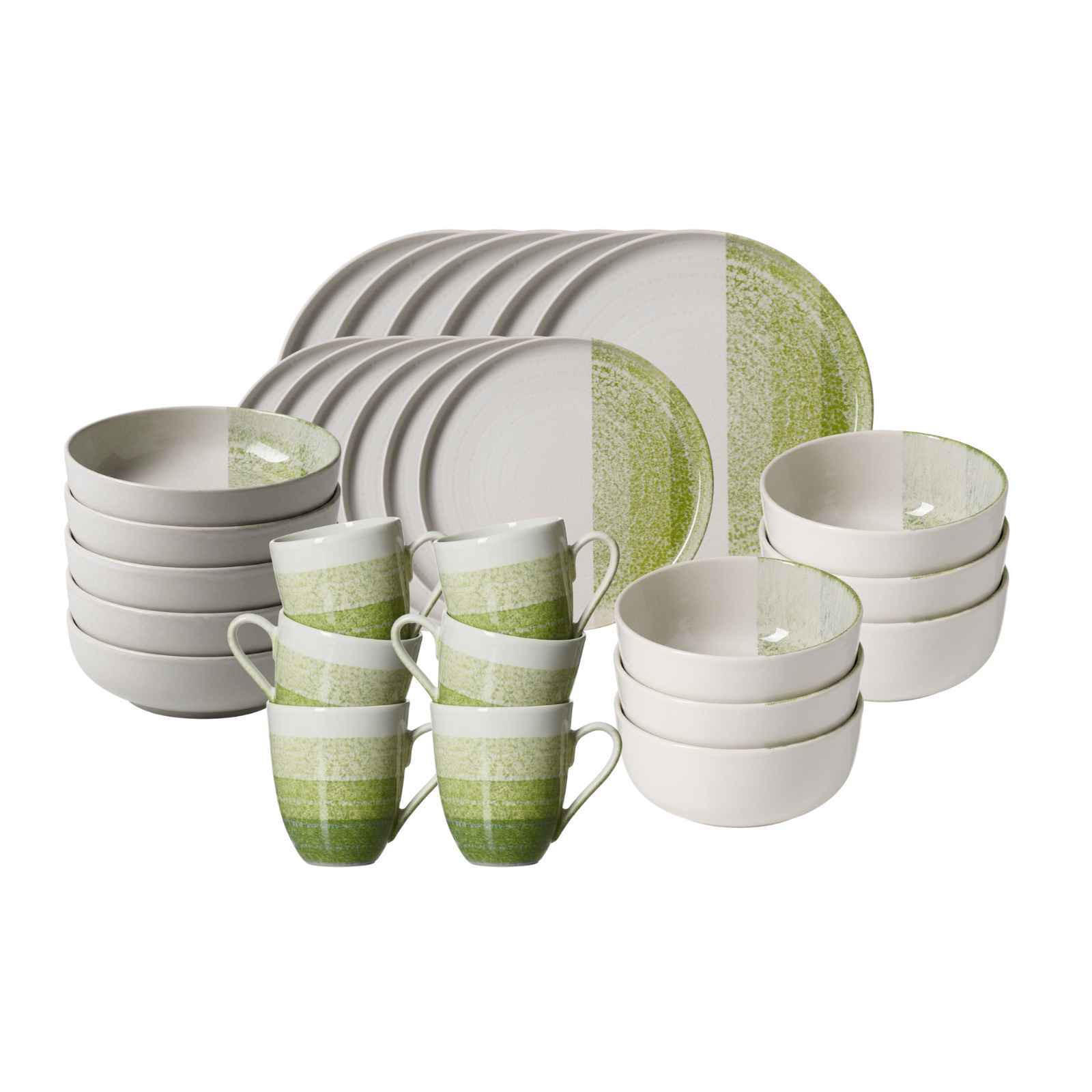 KOMBI-SET Trio Grün 30-tlg. - Grün, Keramik (2/2/2cm) - Ritzenhoff Breker