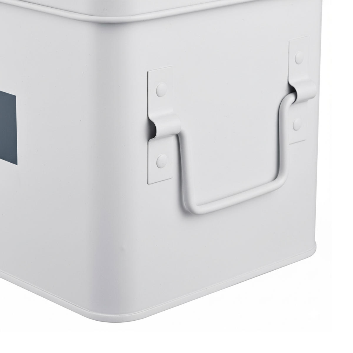 MEDIZINBOX Weiß Grau Metall 4 Fächer entnehmbarer Einsatz Größe M - Weiß, Metall (21/16/15.5cm) - Relaxdays