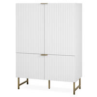 HIGHBOARD weiß, Gold 100 cm, Anrichte mit Soft-Close und 3D-Struktur - Goldfarben/Weiß, Holzwerkstoff/Metall (100/142/41cm) - Furn.Design